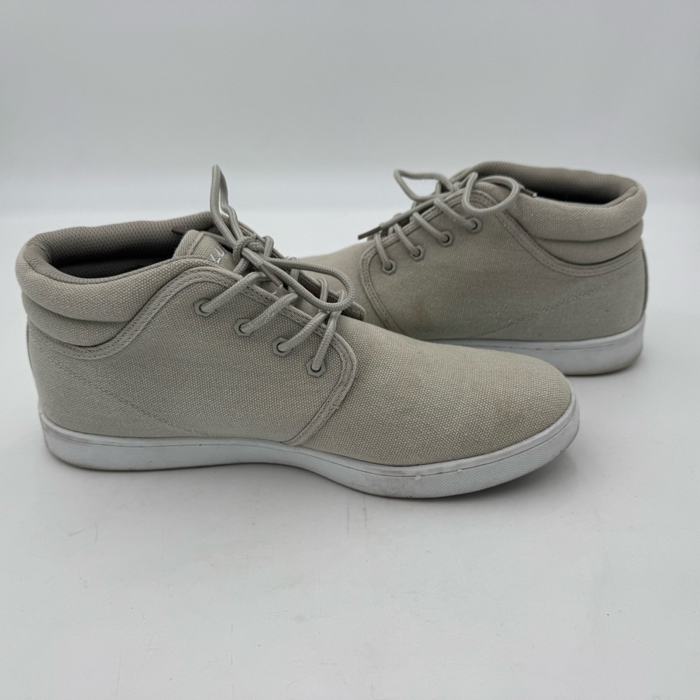 Lugz Men's Coal Mid Chukka Canvas Boots Shoes-Grey/White Size 12 Sneakers